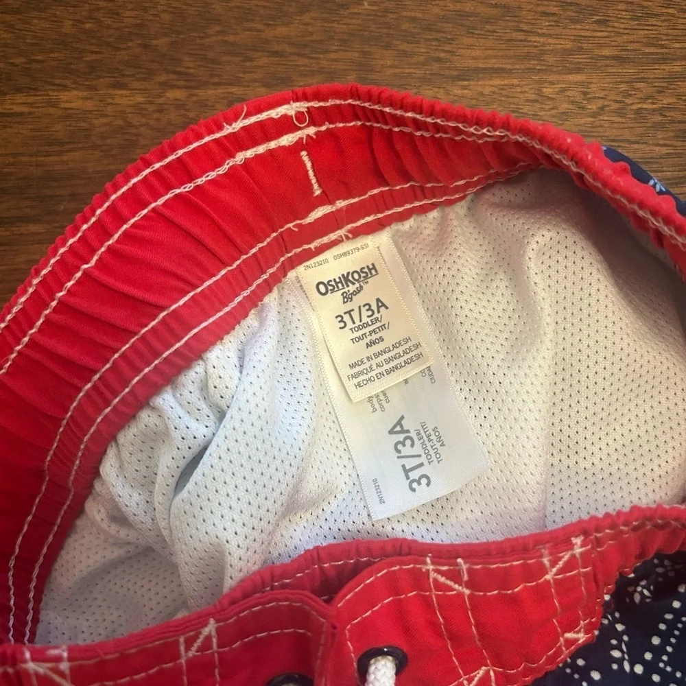OshKosh B'gosh Red and Navy Boys' Swim Shorts